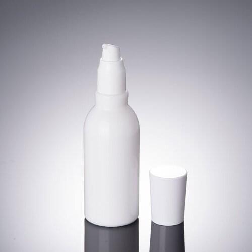 120ML White Ceramic Glass Pump Bottle Lotion Pump Bottle Glass Lotion Bottle White Glass Emulsion Bottle DIY Csometic Packaging