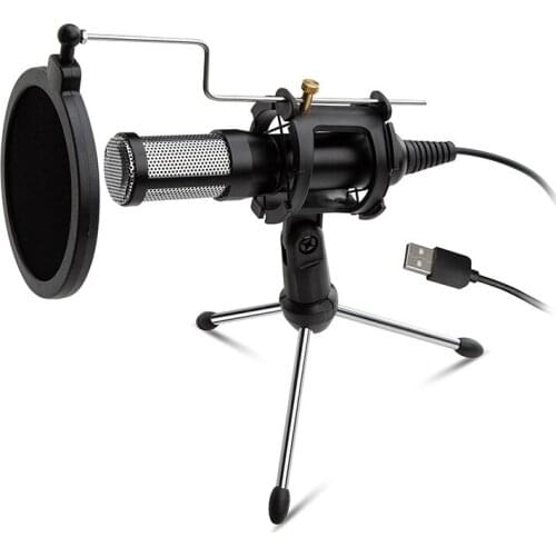 USB Condenser Microphone Computer Recording Multi-Software Compatible K Song Equipment With Blowout Prevention Net