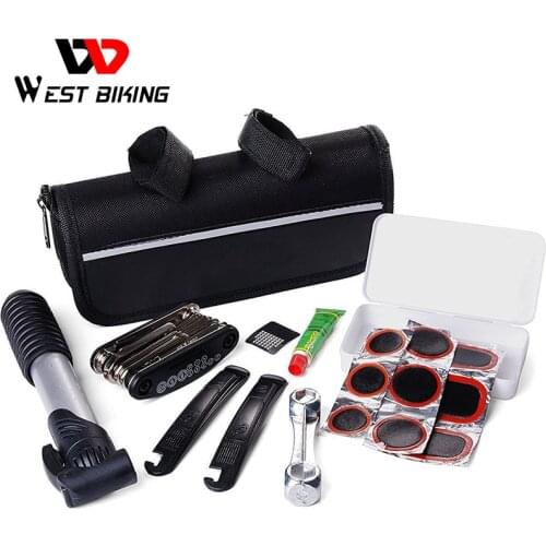 Bike Accessories Portable Multipurpose Wrench Bicycle Tools Bag Tire Repair Tool Kits Multi Repair Tools Set + Bicycle Pumps MTB