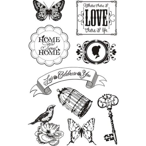 Vintage garden deocrative stamps for scrapbooking diy photo album transparent stamps