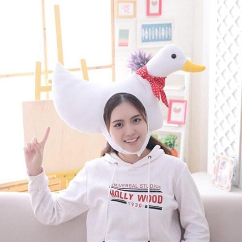 Funny Trick Plush Duck Hood Hat Toy Pillow Headwear Party Headgear Cap Cosplay Costume Party Dress Up Photography Props Gifts