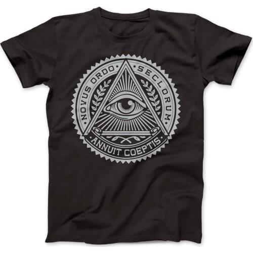 Illuminati Eye Symbol T-Shirt 100% Premium Cotton Annuit Coeptis Catholic
