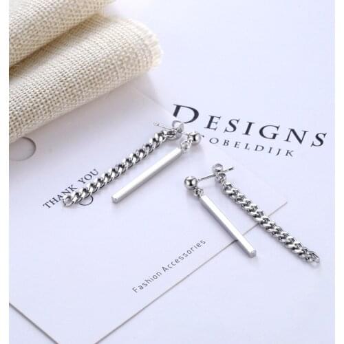 Luckydays Minimalist Link Chain Drop Earrings For Women Gift Korean Jewelry Bar Hanging Dangle Earring Brincos