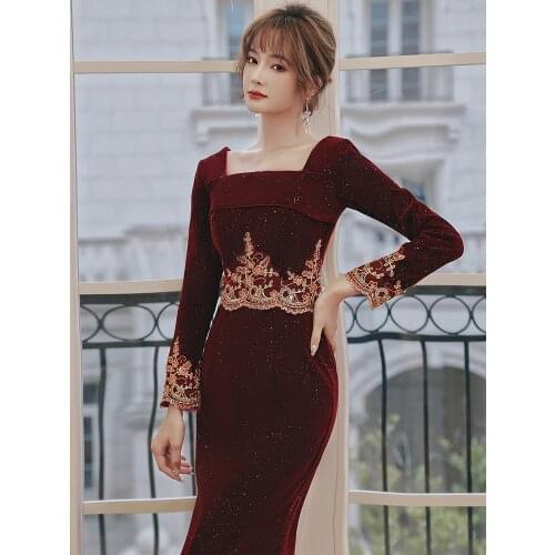 Dubai Long Sleeve Mermaid Gown For Women Party 2021 formal evening dresses women gown