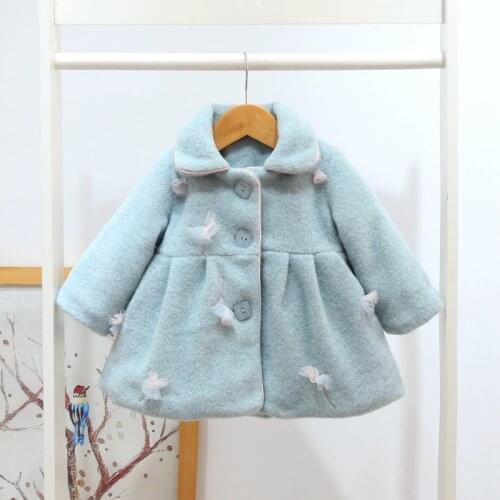 England style winter infant girls outwear toddler children clothing children coats with lace 0-2Y