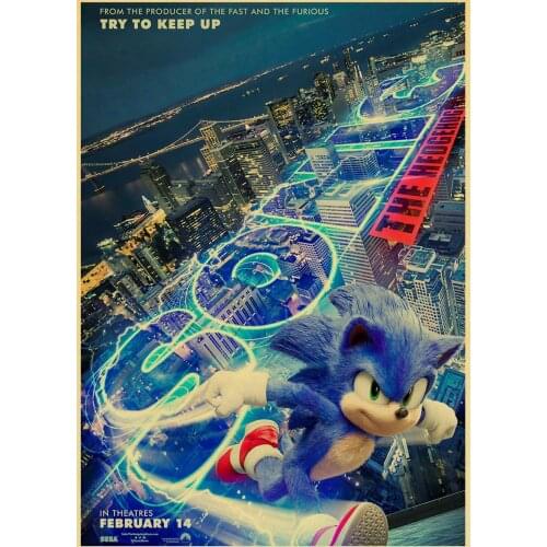 Sonic Series Retro Poster Cartoon Character Wall Art Canvas Painting Nordic Posters And Prints Wall Picture For Room Decoration