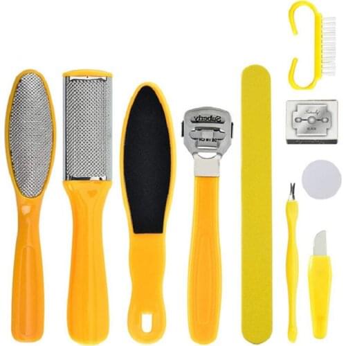 10 in 1 Professional Foot Care Kit Pedicure Tools Set Stainless Steel Foot Rasp Foot Dead Skin Remover Clean Toenail Care Kit