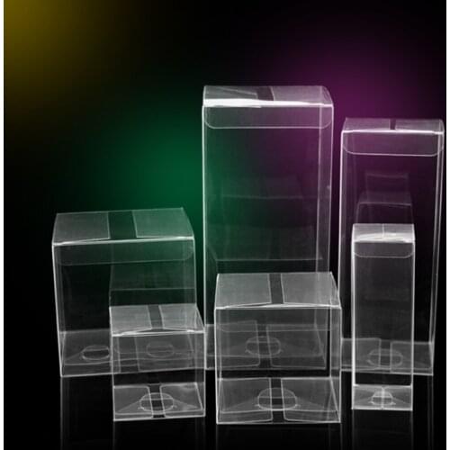 100pcs/lot Transparent Square Gift Candy Box Clear PVC Chocolate Box Christmas Packaging Gift Box For Wedding Party Favor Decor