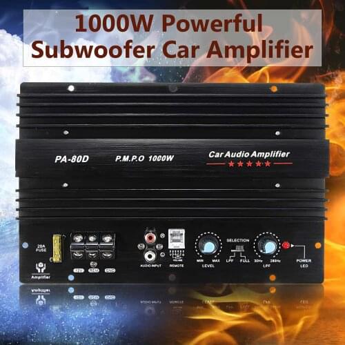 12V 1000W Car Digital Audio Subwoofers Amplifier Board Home Theater Power Amplifiers Powerful Bass Subwoofers Audio Amp 10 inch
