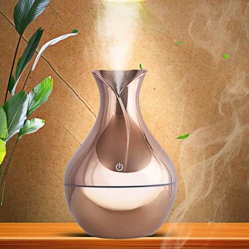 300ml Air Humidifier Electroplate Gold White Aroma Diffuser Essential Oil 7 Color Night Light Fogger Mist Maker For Home