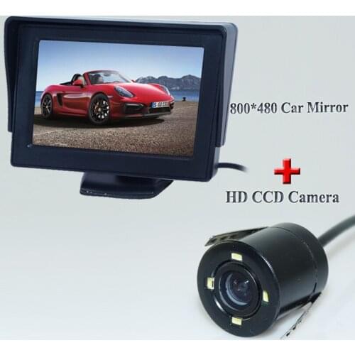 2 in 1 HD CCD rear view Camera + 4.3" HD 800*480 Car Monitor rear view monitor CCD car parking camera back up camera