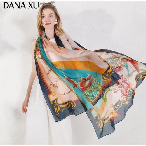 2020 Silk Long Scarf Luxury Brand Women New Design Beach Blanket Shawl Wear Swimwear Bandana Hijab Face Shield Foulard