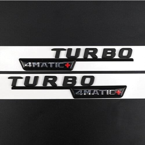 3D ABS Plastic BITURBO TURBO 4MATIC Emblem Badge Letters Car Front Fender Stickers for Mercedes Benz 4 Matic+ E63 C63