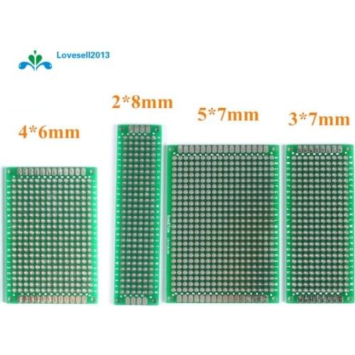 4PCS Double Side Prototype PCB Tinned breadBoard 5x7 4x6 3x7 2x8CM Each 1PCS FR4