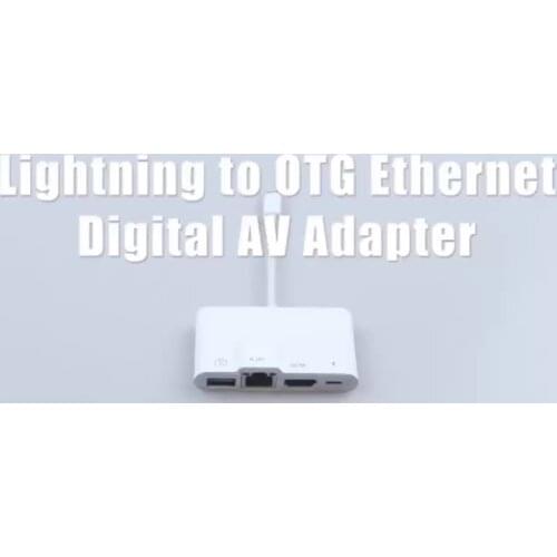 Lighting To OTG Card Reader Adaptor USB Rj45 Ethernet Connector HDMI-Compatible 4K Digital AV Adapter for iPhone