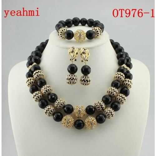 African Bride Balls Jewelry Set Indian Nigerian Wedding Beads Statement Necklace Set 2018 New Free Shipping OT976-1
