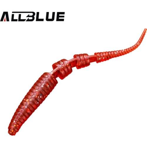 ALLBLUE 10pcs/Lot Fishing Lure 80mm/1.7g Silicone Lures Fishing Soft Bait Worm isca artificial Carp Fishing Lures Tackle