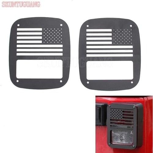 Car Styling Metal Rear Tail Light Cover Protector Guards Cover Decoration Cover Trim Sticker For Jeep Wrangler TJ YJ 97-06