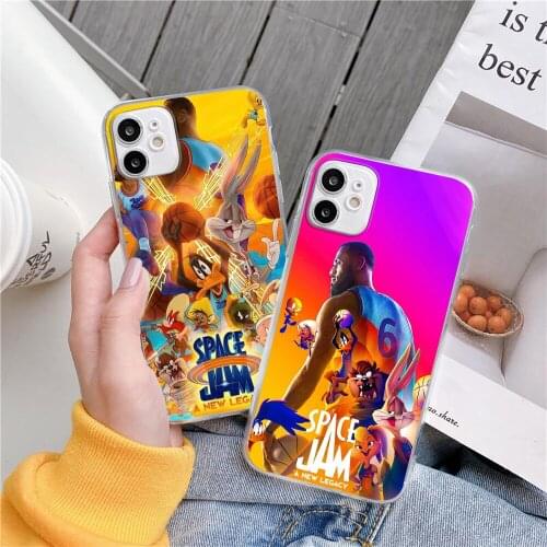 New Movie 2021 Space Jam A New Legacy phone Case For iPhone 11 12 Pro XS MAX XR X 7 8 6Plus SE 2021 Silicone Phone Cover
