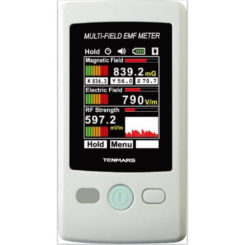 TM-190 Gauss 3-axis Magnetic Electric RF Field Strength Digital Electromagnetic Radiation Detector EMF Meter