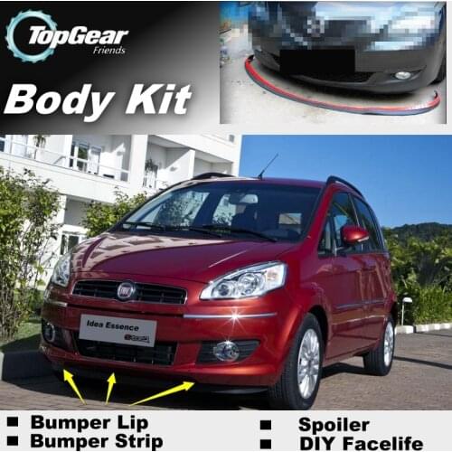 Bumper Lip Deflector Lips For Fiat Idea 2003~2019 Front Spoiler Skirt For Top Gear Friends Car View Tuning / Body Kit / Strip