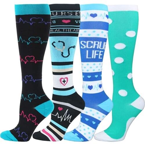 Compression Stockings Sport Funny Pattern Halloween ballon Dot Leg Pressure Running Cycling Multi Color Compress stocking