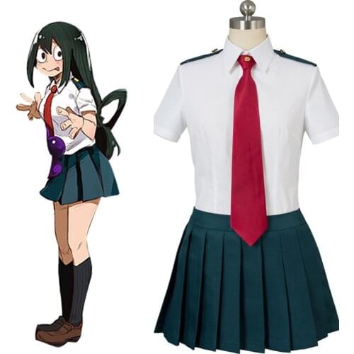 Anime Boku no Hero Academia Cosplay My Hero Academia Asui Tsuyu Costume Summer School Set Cosplay OCHACO URARAKA Costumes