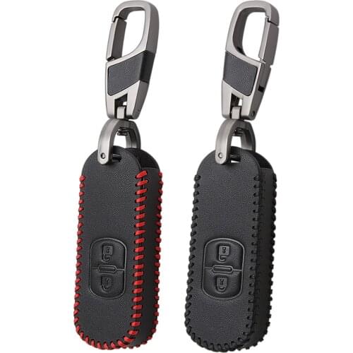 Leather Car Remote Key Case Cover For Mazda 2 3 6 Atenza Axela Demio CX-5 CX5 CX-3 CX7 CX-9 2015 2016 2017 2018 2019 Accessories