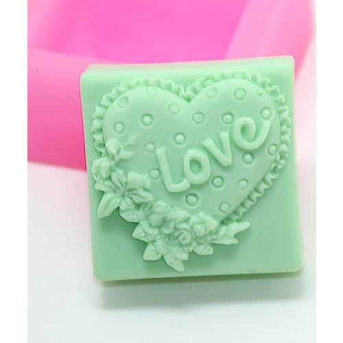 Creative marriage ceremony handmade soap soft silica mould Resin craft love soap heart pattern silicone mold