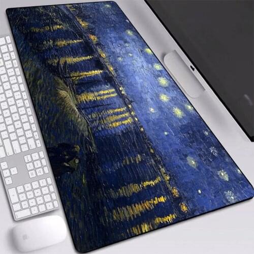 Oil Painted Printed Mouse Pad Anti-slip Durable Desk Pad 2mmLocking Edge Mouse-pad Computer Accessories for Gamer