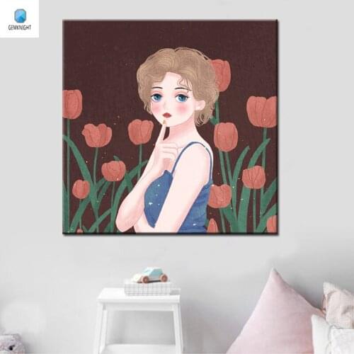 Diy coloring by numbers Anime Girl modular painting cartoon poster digital paint by numbers gift for kids