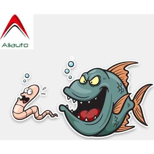 Aliauto Cover Scratches Car Sticker Interesting Marine Life Cartoon PVC Waterproof Reflective Decal Accessories,17cm*9cm