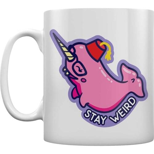 Real Slick Tees Stay Weird Narwhal Mug