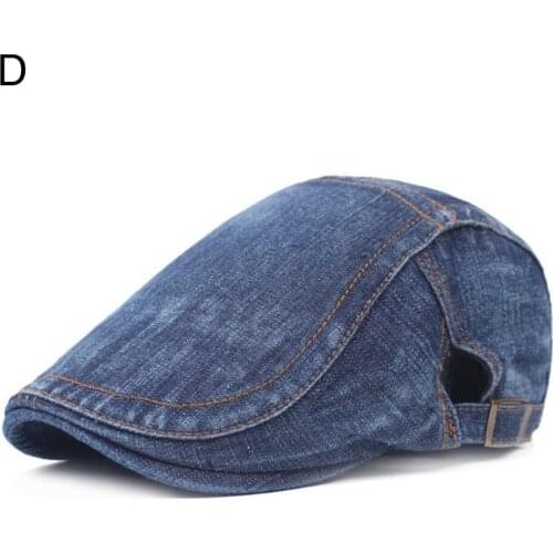 Autumn Jeans Beret Hat for Men Women Casual Unisex Denim Beret Cap Fitted Sun Cabbie Flat Cap Gorras Newsboy Hat Jeans Beret Hat