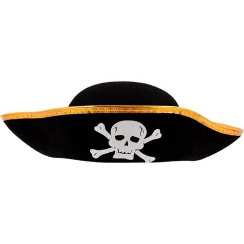 Unisex Dressing Up Black Skull Pattern Pirate Bucket Hat Cap