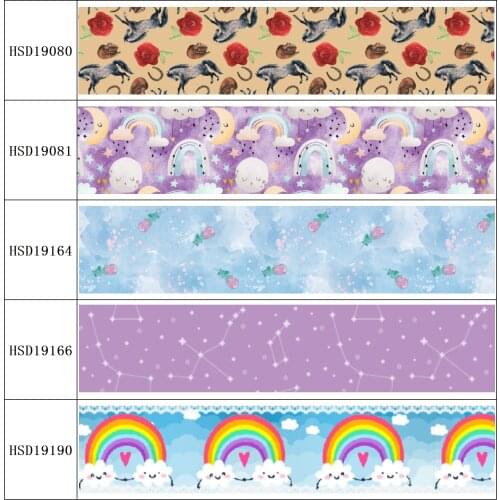 22MM 25MM 38MM 50MM 75mm Printed Pattern on Grosgrain Ribbon for diy ribbon