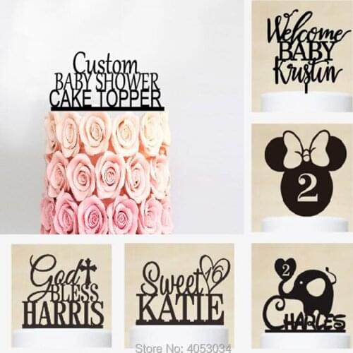 Personalized Baby Cake Topper, Baby Shower Cake Topper, Gender Reveal Cake Topper, baby Boy or Girl Baptism decor