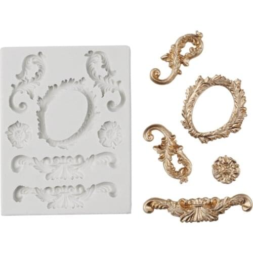 Relief Oval Plaque Mould Silicone Mold Fondant Cake Decorating Tool Gumpaste Sugarcraft Chocolate Forms Bakeware Tools