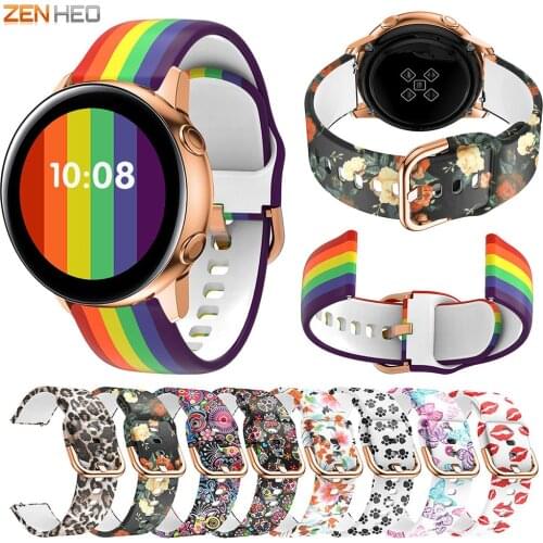 Flower Printing Watchband for Samsung Galaxy Watch Active 2 Replacement Bracelet Strap For Samsung Gear S2