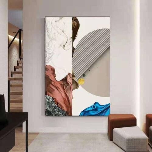 Modern Light Luxury Porch Poster Home Decoration Living Room Sofa Entrance Corridor Aisle Printing Canvas Hanging Painting Core