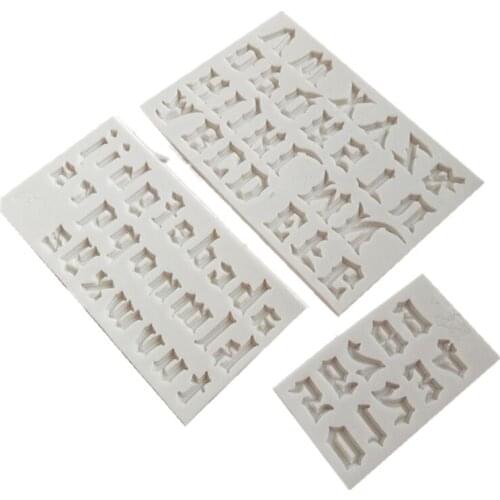 Sugarcraft 3pcs/set Capital/Letter/Number Silicone Mold Fondant Mold Cake Decorating Tools Chocolate Gumpaste Mold E913