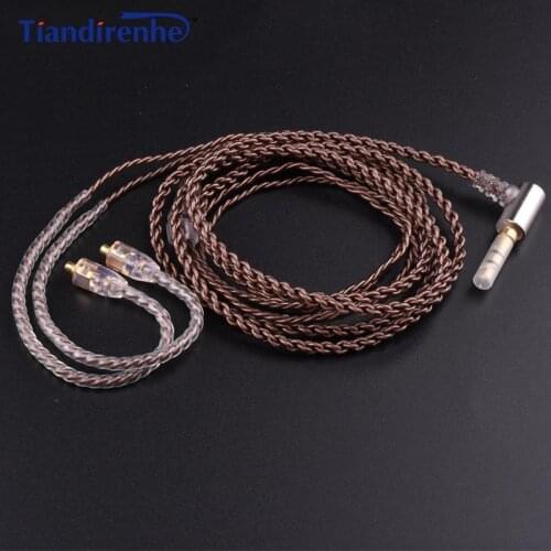 Tiandirenhe Upgrade DIY MMCX Cable for Shure SE215 SE425 SE535 SE846 Earphone Headphone AUX 3.5mm Wire with Heat Shrink Tubing