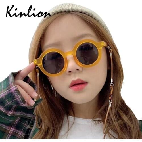 Kinlion Vintage Round Sunglasses for Children Girls Boys Plastic Goggle Uv Protect Kids Glasses Eyewear Gafas Oculos De Sol 2020
