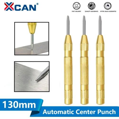 XCAN 1pc 130mm Automatic Center Pin Punch Drill Automatic Window Breaking Device Wood/Metal Hole Punch Drill Bit