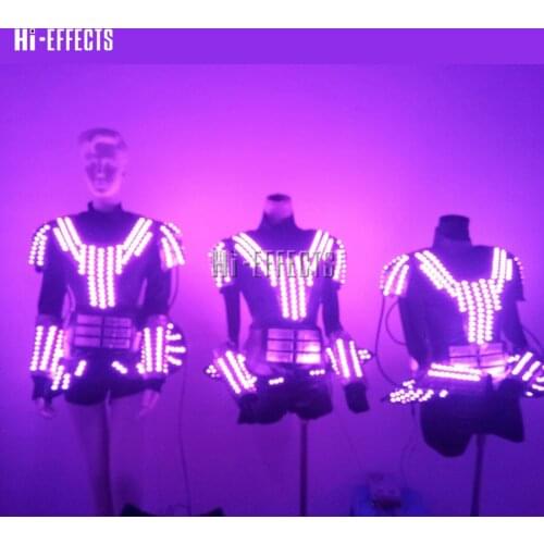 LED women robot costume Dancer Clothing colorful lighting led clothes For stage Performance Electronic Music party DJ Show