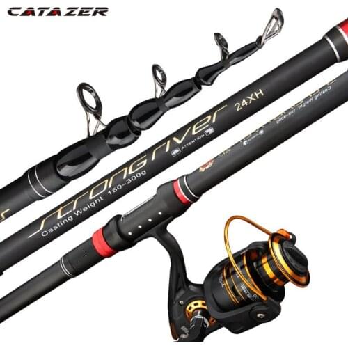 1.8-3.6m Carbon Telescopic Spinning Carp Fishing Rod Powerful Throw Sea Pole Set Throwing Pole Long Shot Super Light and Hard