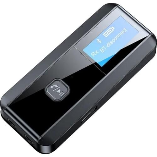 1PC 2 in 1 Large LCD Display Screen Wireless Audio Receiver Transmitter Adapter Blutetooth 5.0
