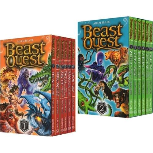 12 Books English Beast Quest 1-2 Novel Adventure Chapter Bridge Reading Picture Story Fiction Kids Children Education Gift