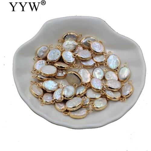 5PCs/Bag Natural Pearl Shell Connector Irregular Charms Pendants for Jewelry Making DIY Necklace Accessories 10-14mm Wholesale