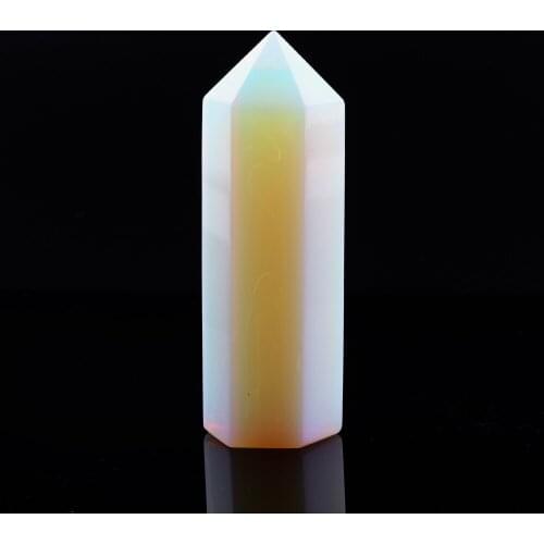 75mm Opalite Gold Obsidian Stones Carving Sceptre Points Wand Chakra Healing Crystal Reiki Stone Carved Crafts Free pouch